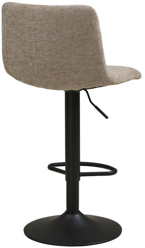 Anea Barstoel – In Hoogte Verstelbaar – Stoffen Zitting met Metalen Frame – Modern Design - Grijs