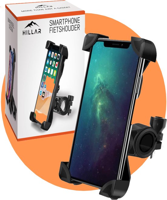 Hillar Universele Telefoonhouder - Verstelbaar - Anti slip -  Krasbestendig - Schokdempend - Zwart