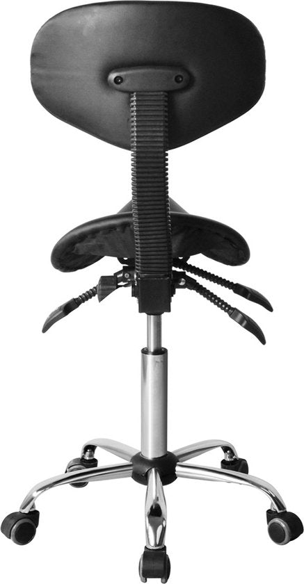 VVD Zadelkruk - Ergonomisch & Verstelbaar - 40 x 36 x 112cm - Zwart