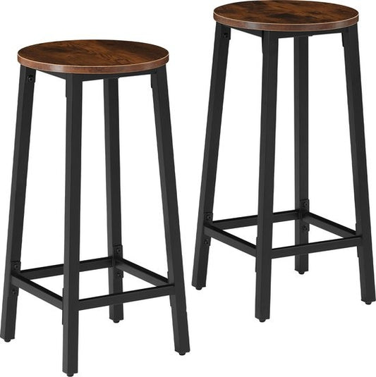 tectake - Set van 2 barkrukken "Corby" - industrieel - donkerbruin - 404332