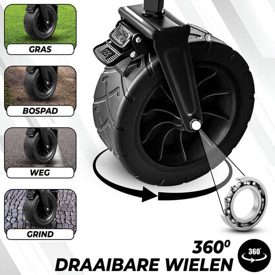 Outbee Bolderkar - Bolderkar Opvouwbaar - Bolderwagen - 100kg Draagvermogen - 100Liter Inhoud - Zwart
