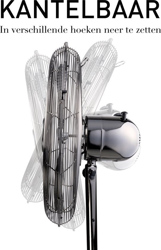 Lifetime Air Statiefventilator - 230V - Hoogte 125-145 CM - Driepoot Statief - 3 Snelheden - Oscillerende Functie - Kantelbaar - Zilver