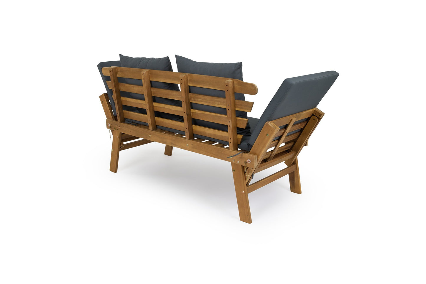 Lifa Garden Tuinbank met Ligfunctie - Incl kussens - 2-Persoons - Max. 220 kg - 130 x 68 x 78 cm - Antraciet