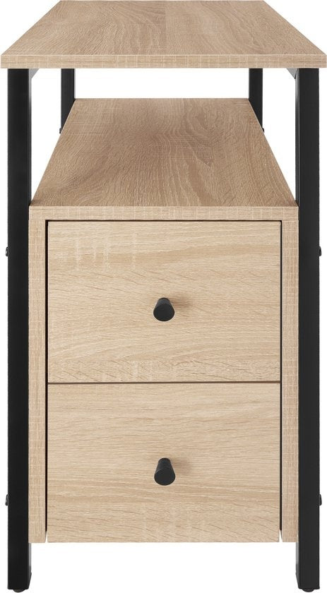 tectake - Nachtkastje bijzettafel Tullamore - 49,5x30x61,5cm - industrieel - lichtbruin - 404729
