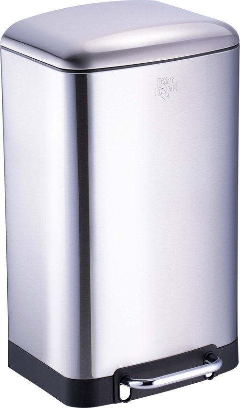 Dirt Devil Pedaalemmer 30 Liter - Prullenbak - RVS - Zilver