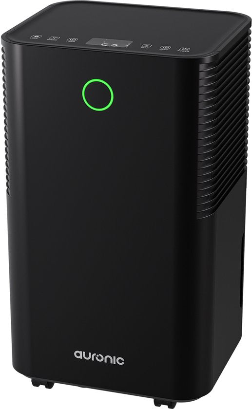 Auronic Luchtontvochtiger - Compact Serie - 12L per dag - Was-droog functie - Slaapkamer, Badkamer en Woonkamer - Vochtvreter voor in Huis - Zwart