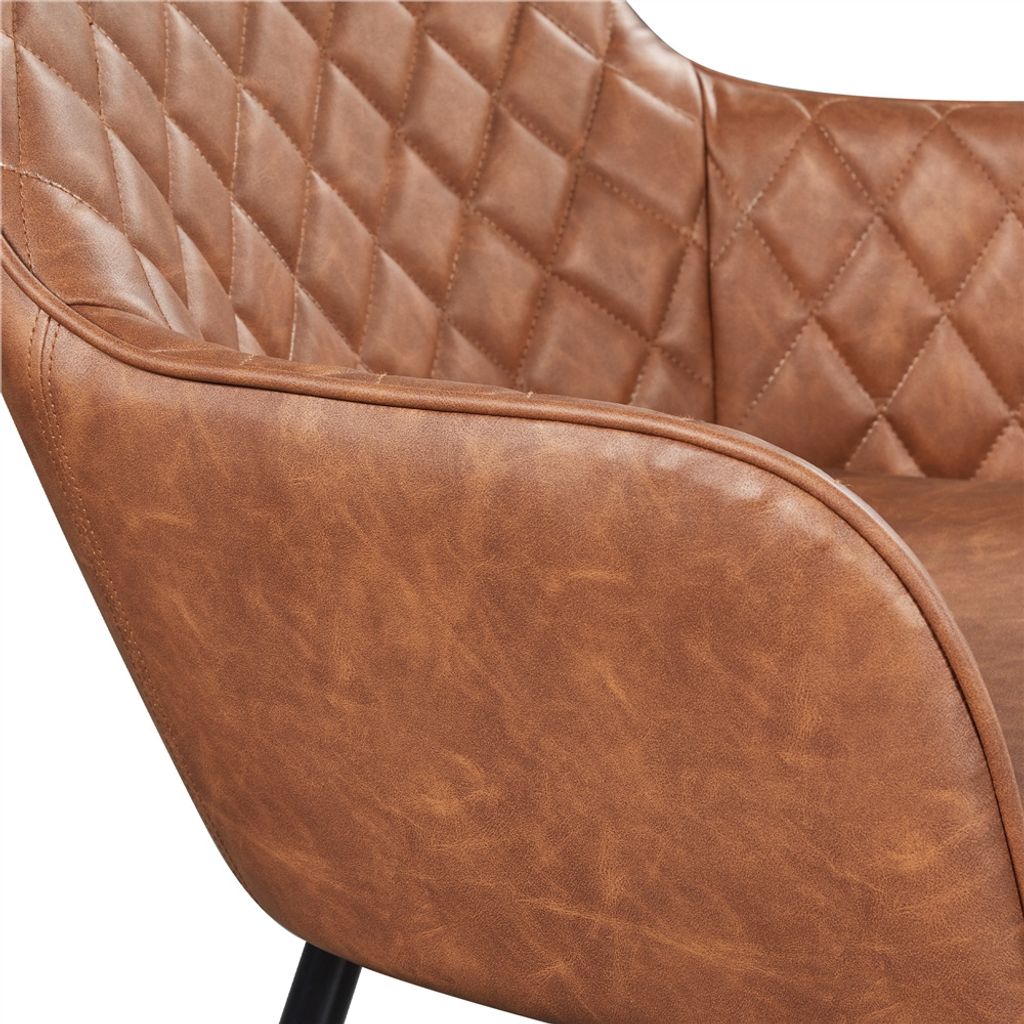 Yaheetech eetkamerstoelen met armleuningen - set van 2 - bruin