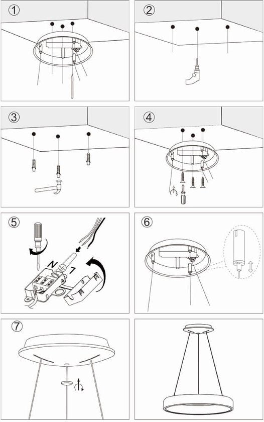 Hanglamp Ringlede 2695ZI Zilver rond 48cm, hoogte verstelbaar, gemaakt van kunststof en staal, Steinhauer modern design voor binnengebruik