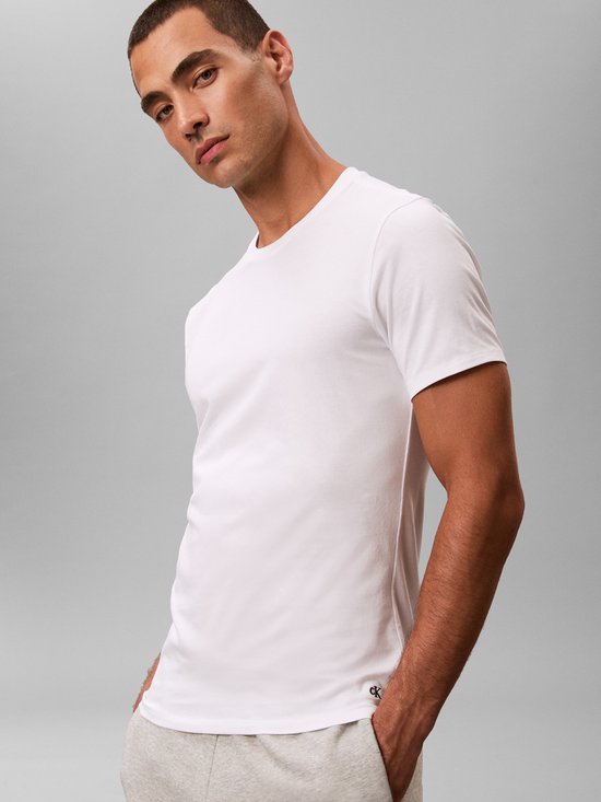 Calvin Klein heren 3P O-hals shirts wit