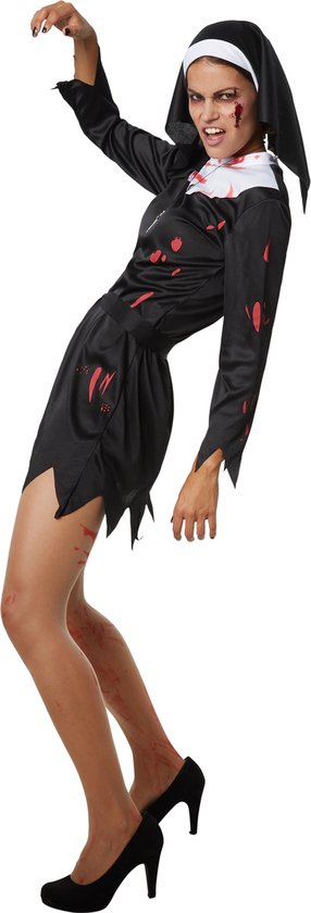 Griezelige Non voor dames vrouwen S verkleedkleding