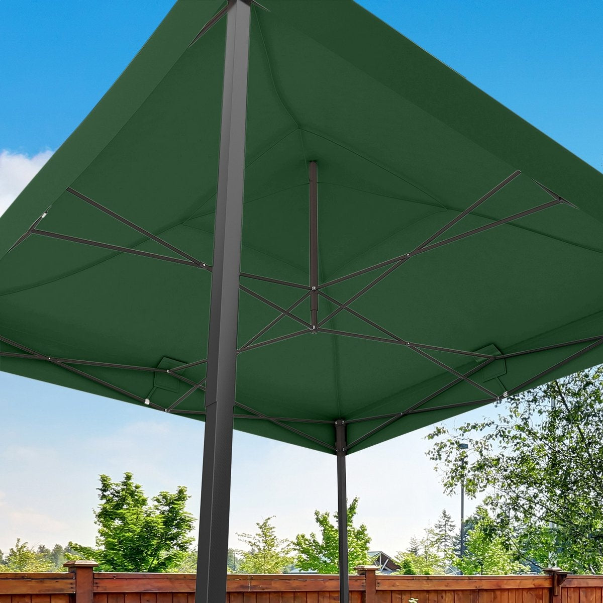 LifeGoods Partytent - Paviljoen - EasyUp - Opvouwbaar - Waterdicht - Met Draagtas met wieltjes - 300 x 300 cm - Donkergroen