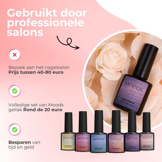 Moods Gellac 6-delige Set - Gellak Starterspakket - Gel Nagellak - 8ML - Pearl Essence - Gellac - Nagels - Chique Kleuren