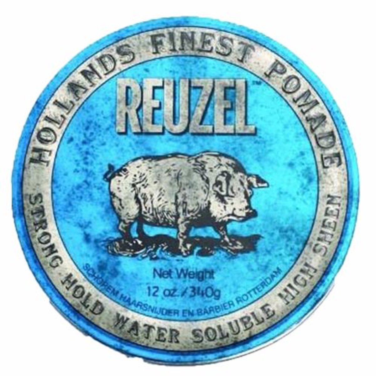 Reuzel Blue Pomade Strong Hold - Hoge Glans - Wateroplosbaar - 340 g - 12,7 x 12,7 x 4,5 cm - Blauw