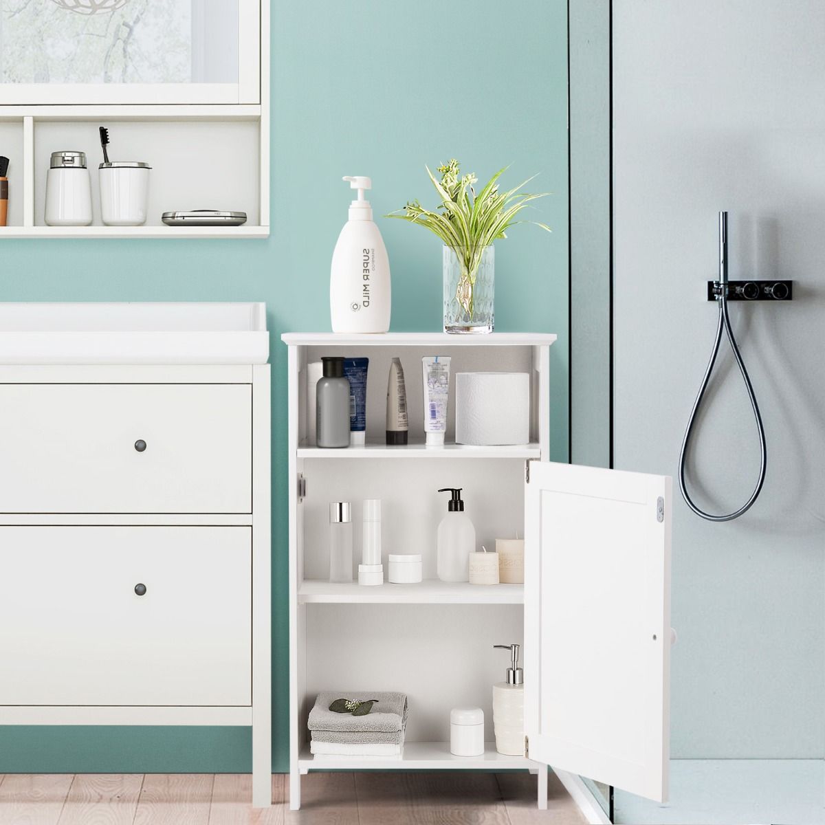 Coast Badkamerkast Met Deur - 3 Laags - 40 x 30 x 70 cm - Wit