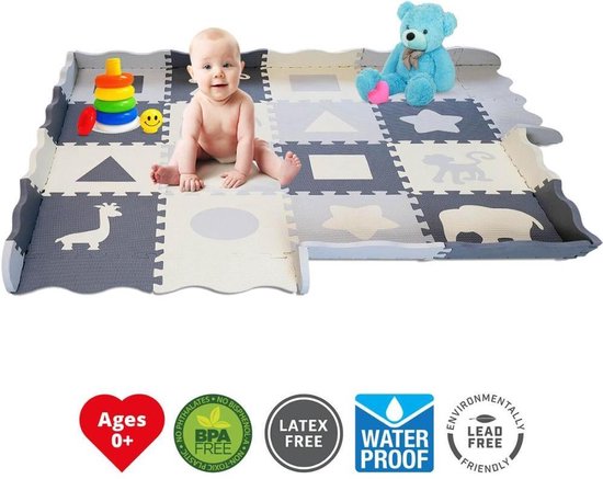 GIZMO Speelmat XL – EVA Foam - Opstaande Rand – Veilig  - Comfortabel – 150x150x1.5 cm