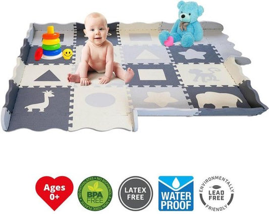 GIZMO Speelmat XL – EVA Foam - Opstaande Rand – Veilig  - Comfortabel – 150x150x1.5 cm