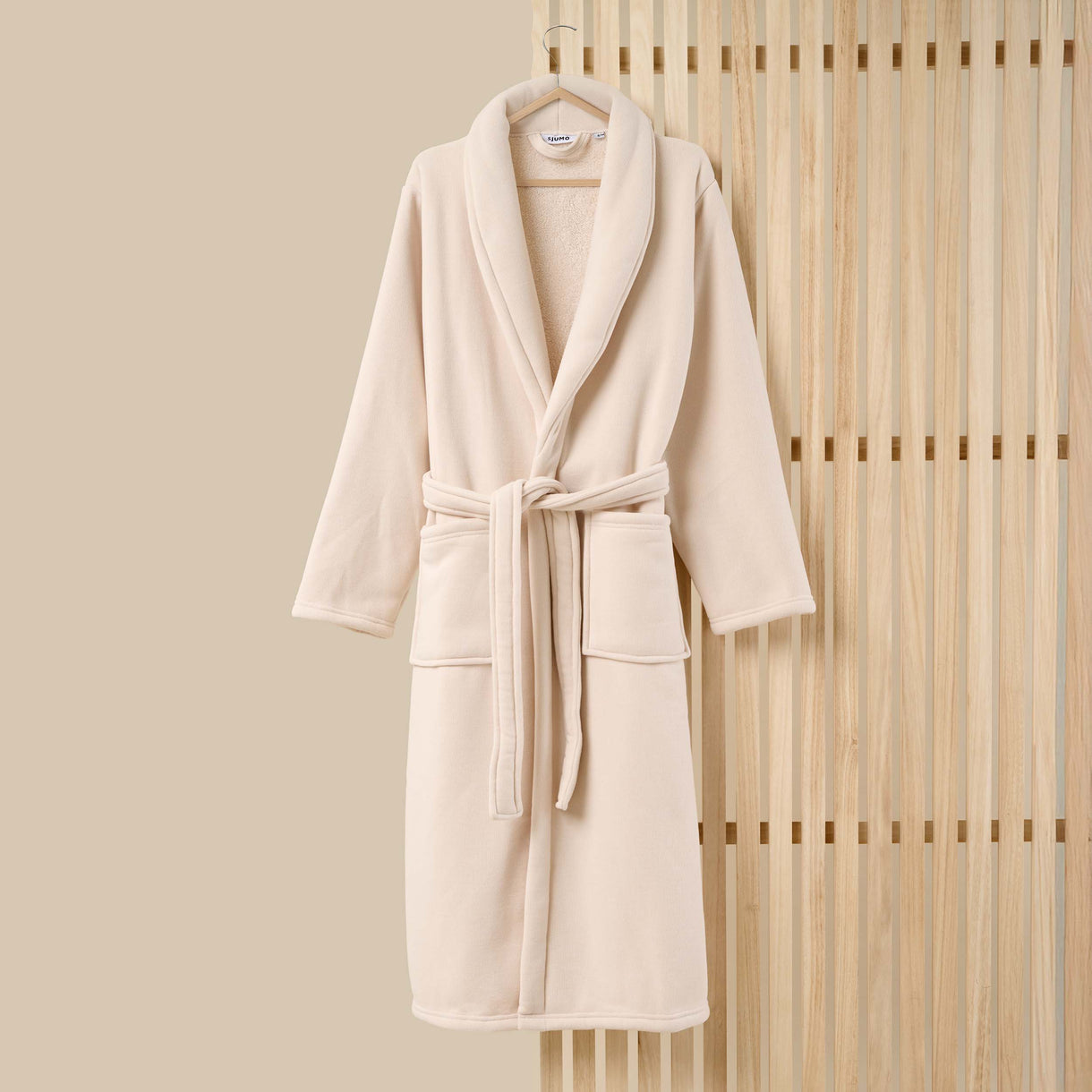 SJUMO Badjas – Almond Cream – Maat L/XL – Ultra-zacht & Duurzaam