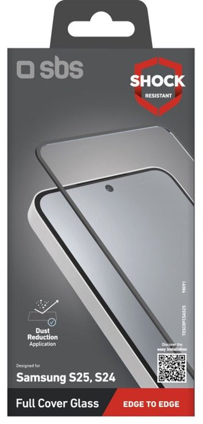 SBS Screenprotector voor Samsung Galaxy S24/ S25 - Gehard Glas - Krasbestendig