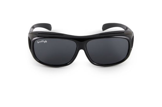 SPACEFLIGHT Overzetzonnebril - Zonnebril in Zwart - Polariserende Glazen - Unisex - Voor Brillen van Max 150 mm breed en 40 mm Hoog - Filter Categorie: 3