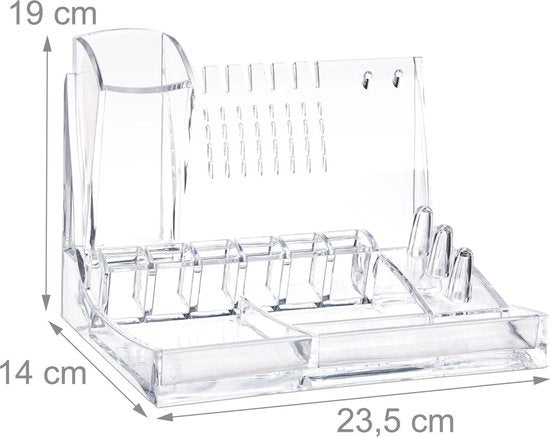 relaxdays make up organizer - acryl cosmeticahouder - cosmetica opslag - sieradenhouder doorzichtig
