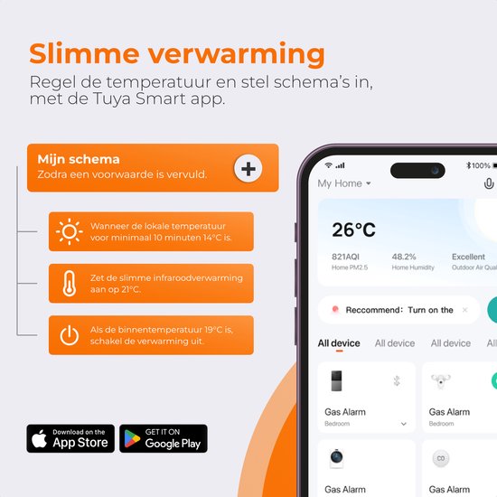 Wadu Infrarood verwarmingspaneel - Infrarood paneel verplaatsbaar - Inclusief thermometer - Infrarood verwarming - 480W - Zwart