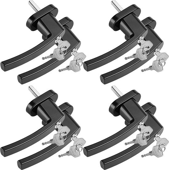 Monzana - Raamsluiting 8x - Afsluitbaar Slot Pin Lengte 35mm Zwart