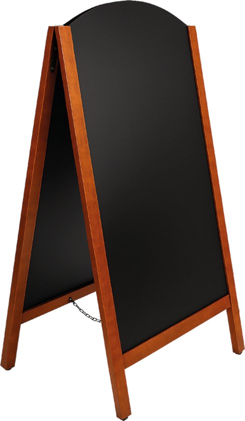 BRASQ Krijtstoepbord Elegance Mahonie - 70x130 CM - Krijtbord - Reclamebord - Stoepbord - Dubbelzijdig - voor Binnen en Buiten - Horeca