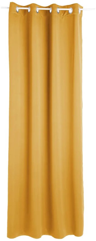 Atmosphera set van 2 Oker verduisteringsgordijnen 135x240cm - Kant en klaar met ringen - Gordijn raambekleding - 2 stuks oker