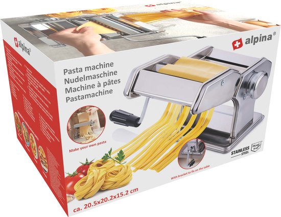 alpina Pastamaker Handmatig - RVS - Tafelklem - Spaghetti, Ravioli, Lasagne