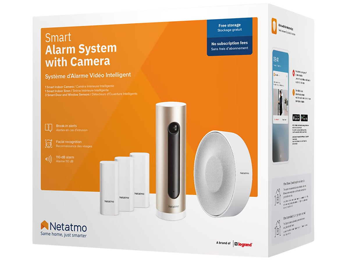 Netatmo Smart Alarmsysteem met Camera - Gezichtsherkenning & Sirene 110 dB - 165 x 65 x 65 mm