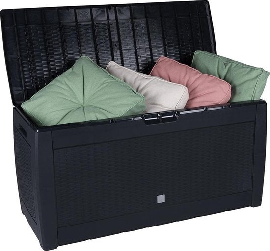 Lifetime Garden Opbergbox - Tuinkussenbox met Wielen - 310L - Zwart