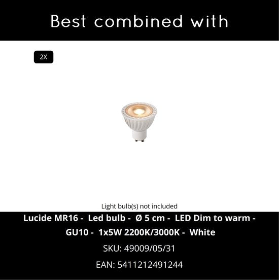 Lucide FAVORI - Plafondspot (Plafondlamp) - 2xGU10 - Wit