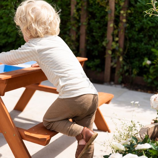 Sunny Dave Zand & Water Picknicktafel in Bruin voor kinderen - Multifunctionele Picknick tafel met 2 uitneembare kunststof bakken - FSC hout