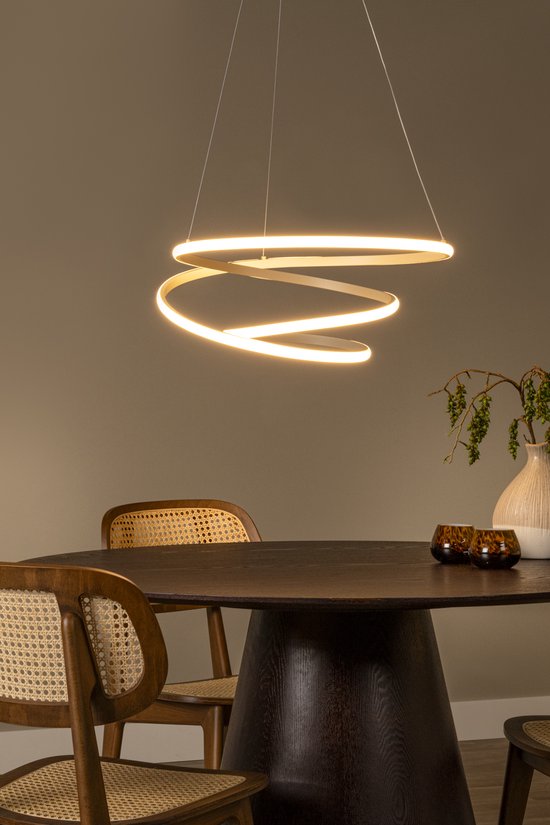 Lucide ESPIRAL - Hanglamp - LED Dimbaar - CCT - 1x40W 2700K/4000K - Taupe - Essential