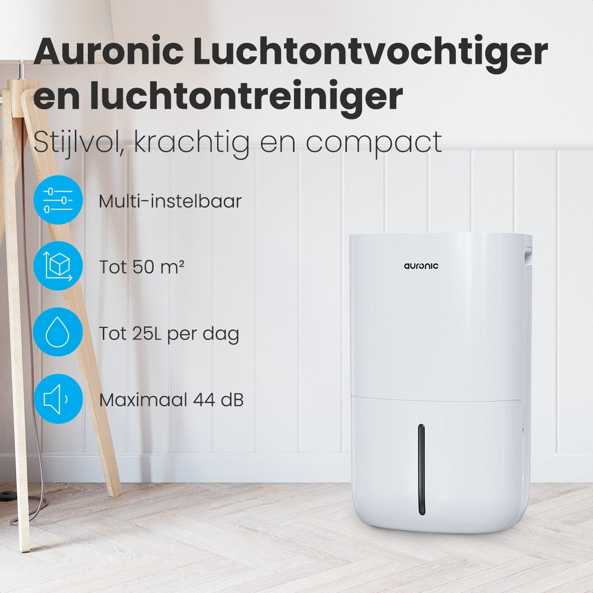 Auronic Luchtontvochtiger en Luchtreiniger 25L - Wit