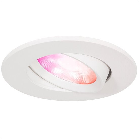Gologi Slimme Inbouwspots - Smart LED Downlight Dimbaar - Kantelbaar - RGB+CCT Licht - Gu10 LED Lamp - Wit
