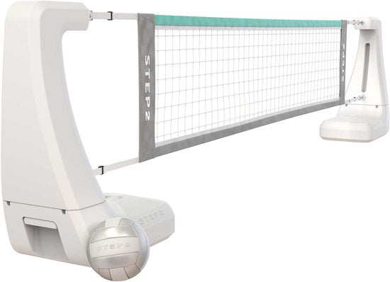 Step2 Vero Zwembad Volleybalnet Wit – Volleybalnet voor Zwembad - Verstelbaar 4,5 tot 7,6 m – Inclusief Bal, Pomp en Opbergtas – Verzwaarbare Basis – Voor Zwembad en Tuin