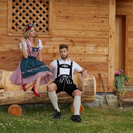 Dressforfun Mini-Dirndl Berchtesgaden model 2 S - verkleedkleding kostuum halloween verkleden feestkleding carnavalskleding carnaval feestkledij partykleding - 304655