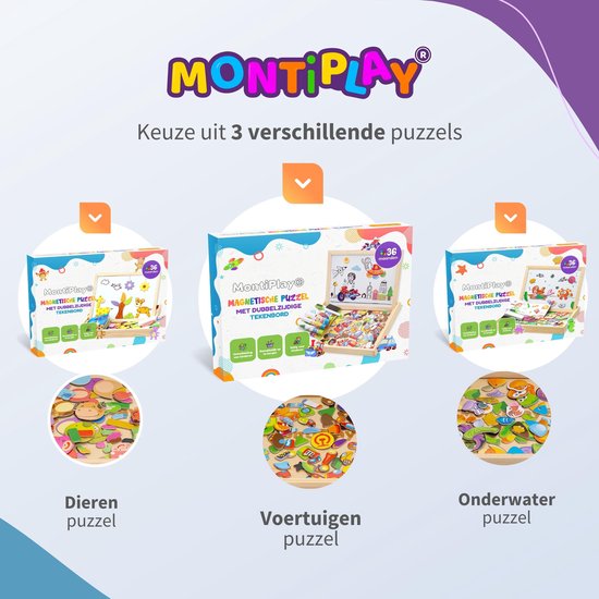 MontiPlay® Magnetisch Speelgoed Voertuigen - Sensorisch Speelgoed - Magnetisch Speelgoed - Montessori Speelgoed - Magneet Speelgoed - Busy Board - Tekenbord - Magneet Boek - Reisspeelgoed - Speelgoed voor onderweg
