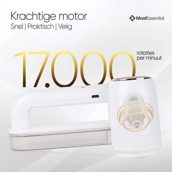 MostEssential Premium Elektrische Pluizenverwijderaar LR218 – Pluizentondeuse - USB-C Snellaadfunctie - Draadloos - 2000 mAh Batterij - 17.000 RPM - DOUBLE Blade Edition