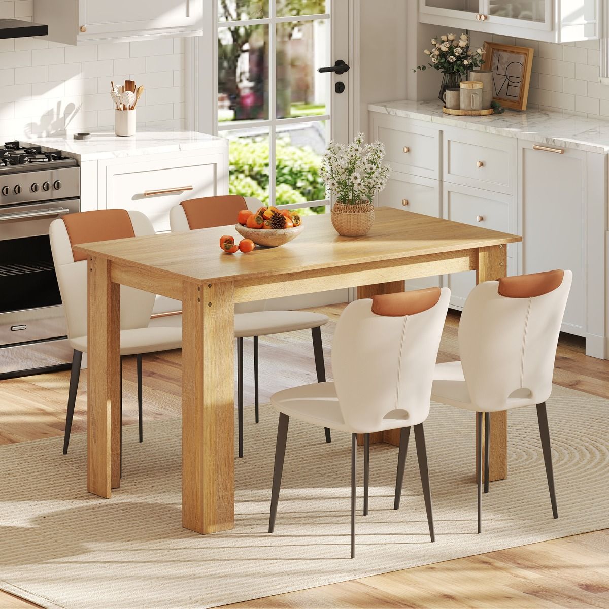 Coast Eettafel - rechthoekig - 4 tot 6 personen - hout - natuur - 120 x 70 x 75 cm