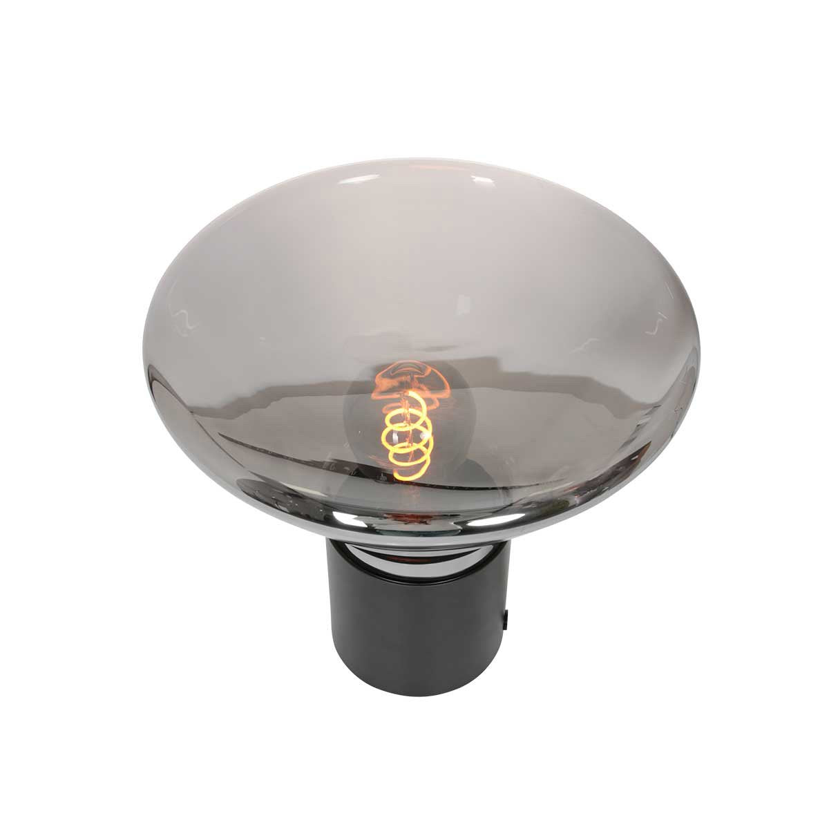 Tafellamp Ambiance 3401ZW Zwart, 25 cm hoog, 26 cm diameter, van elektronica, glas en metaal, Steinhauer, Eigentijds design voor binnengebruik
