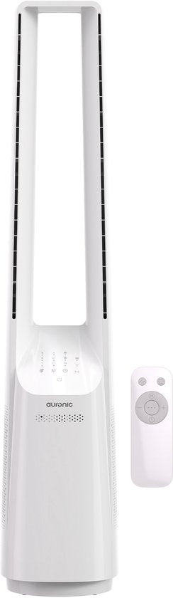Auronic Torenventilator - Bladeless Model - Luchtkoeler - Vloerventilator - Stille Ventilator Staand - 101 CM - 6 Snelheden - Fan - Met Timer - 39 dB - Wit