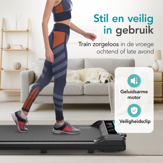 TibaGoods Loopband Inklapbaar - 1 t/m 6 km/u - Hardloopband voor thuis - Walking pad - Hometrainer - Hellingsfunctie 6% - Treadmill - Wandelband - Sport - Hardlopen - Voor onder het bureau