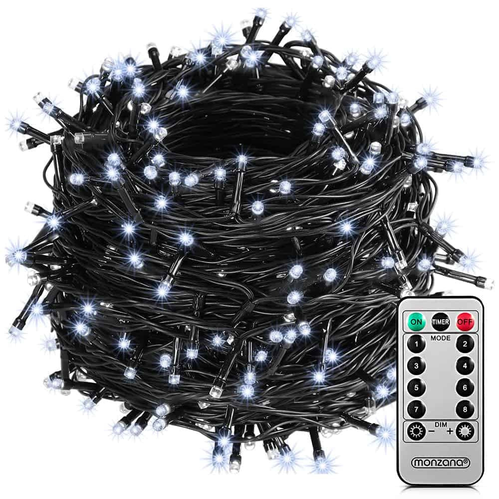 Monzana Lichtsnoer 200 LEDS – Afstandsbediening Timer – Koud Wit