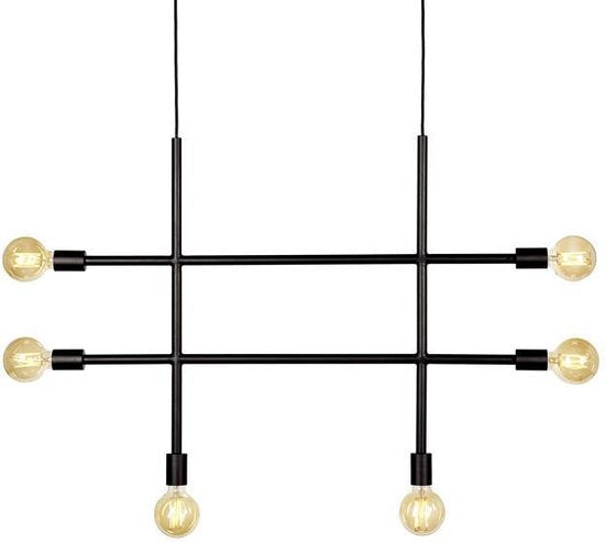 Serax - N15-01 Industriële Lamp - N15-01 - 100 x 70 x 4 cm - Zwart Metaal - 6x E27 Fittingen - Industrieel & Modern Design - Multifunctioneel te gebruiken als hang- of vloerlamp