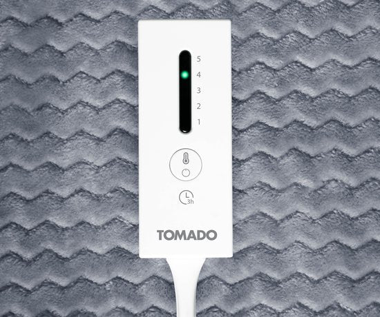 Tomado TEB1803G - Warmtedeken - Elektrische deken 1 persoons - Omslagdeken - Elektrische knuffeldeken - Superzachte fleece stof - 180 x 130 cm