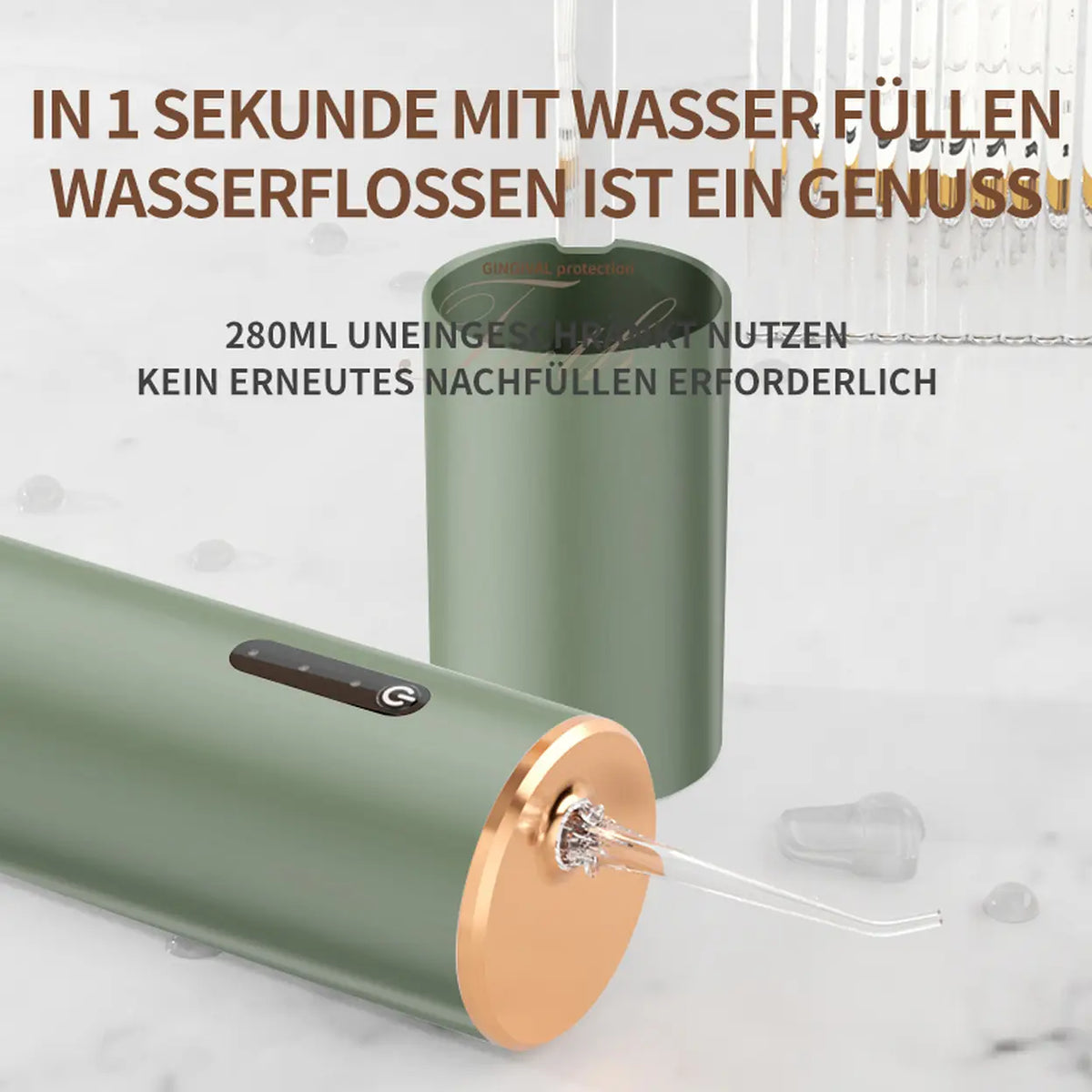 Rushi R-B31 elektrische monddouche - 280 ml - groen