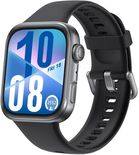 HUAWEI WATCH FIT 4 - Zwart Fluorelastomeer Horlogeband - Ultra slank design | Geavanceerde sportmodi | Tot 10 dagen batterijduur | Compatibel met iOS en Android