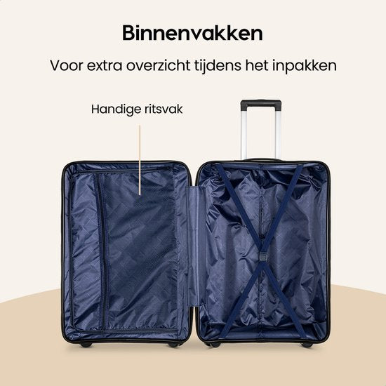 SC Urban Adventurer - Handbagage Koffer - Cijferslot - 44L - Spinner wielen - Reiskoffer met Kofferslot - Lichtgewicht Trolley - Wit